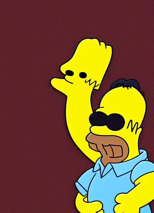 Image similar to homero simpson in alejo y valentina art style