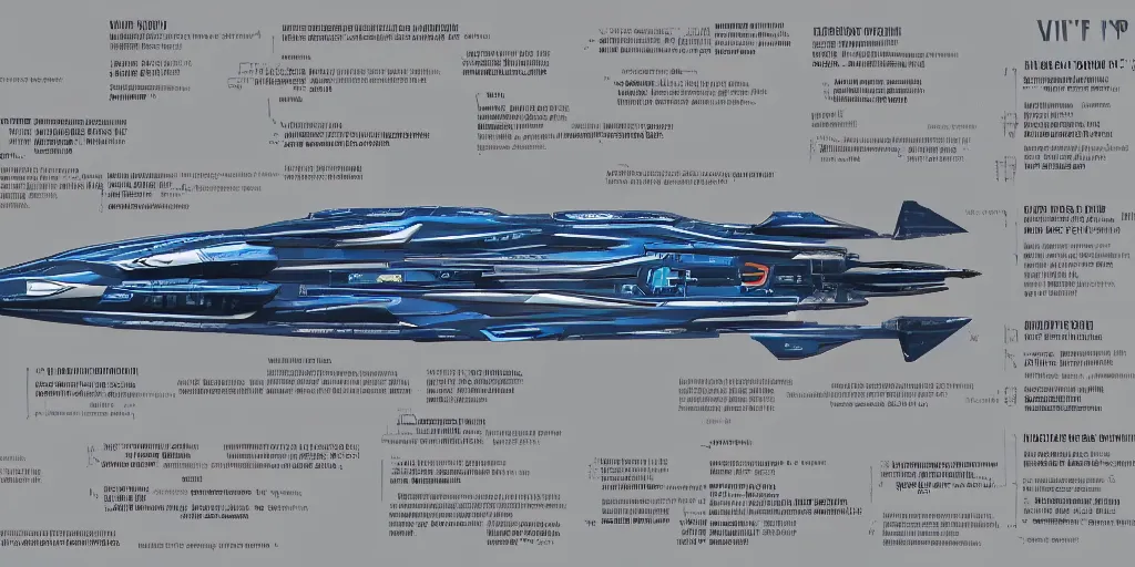 Image similar to Detailed Infographic Blueprint of The Unfriendly Viper spaceship in style of Elite Dangerous