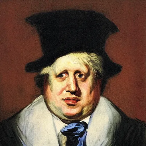 Image similar to portrait of boris johnson by goya