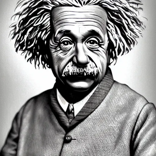 Prompt: disney weta portrait, albert einstein, highly detailed