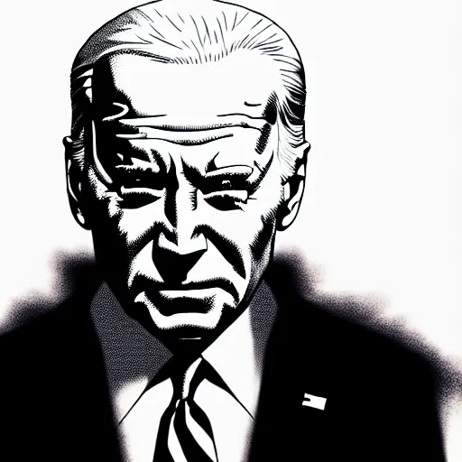 Image similar to Joe Biden looking sinister, by Tsutomu Nihei, highly detailed