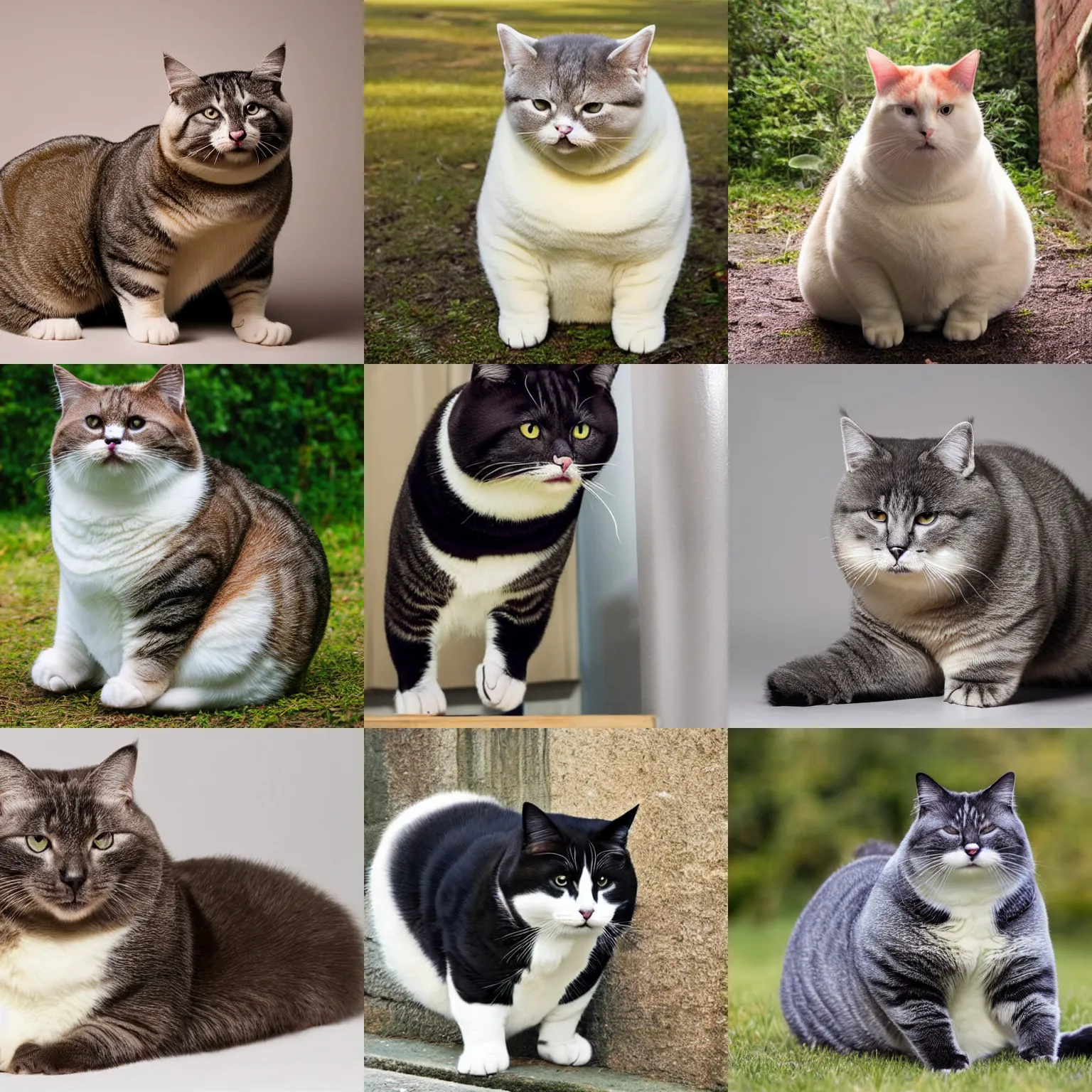 Prompt: Chonker Cat, oh lawd he coming, obese, professional photo