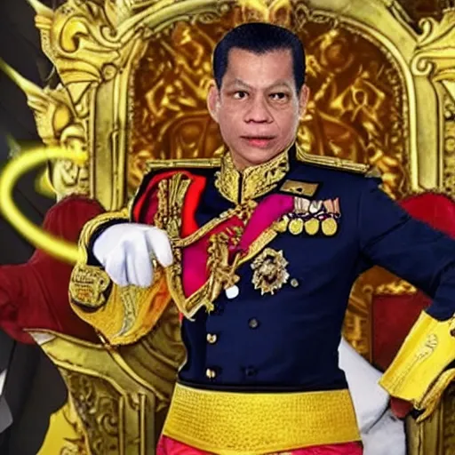 Prompt: King Vajiralongkorn as a Marvel villain