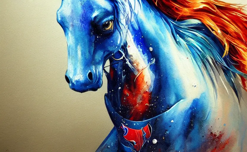 Prompt: a painting of pepsihorse trending on artstation in the style of greg rutkowski, 3 d, watercolor, beautiful, horse, pepsi, fluid