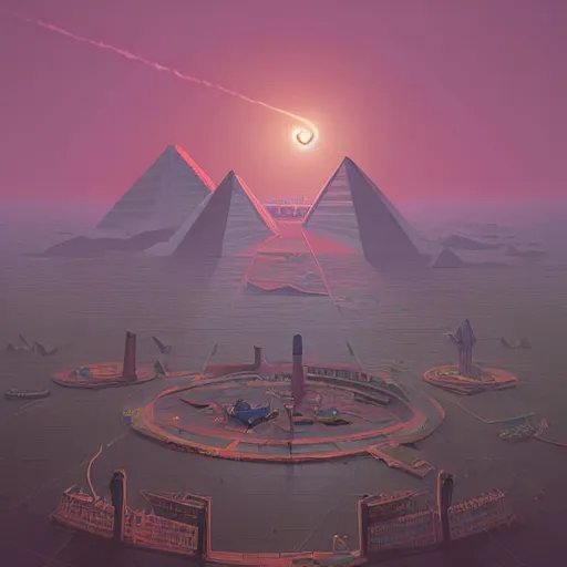 Prompt: eye of horus, wedjat eye, udjat eye, egypt by simon stalenhag