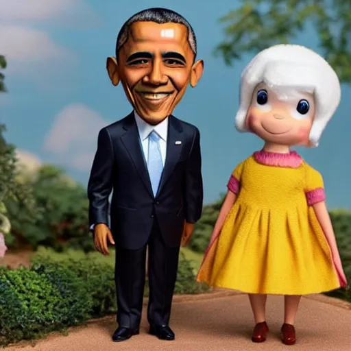 Image similar to barack obama as a calico critters