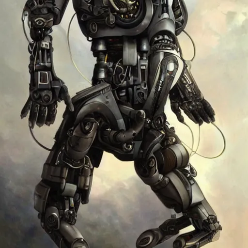 Prompt: beutiful cyborg, alfred kelsner, artstaition, epic composition