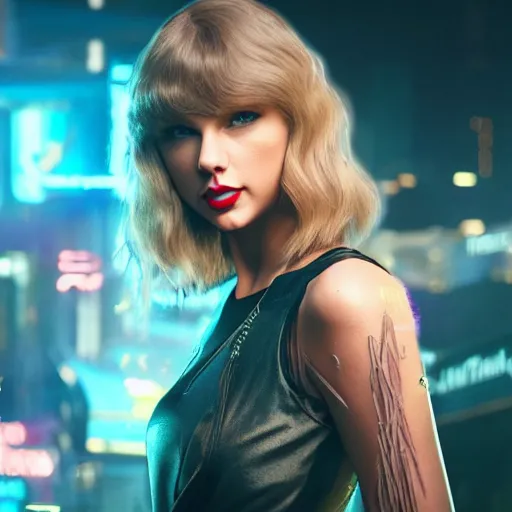 Prompt: Taylor Swift in Cyberpunk 2077, 4k