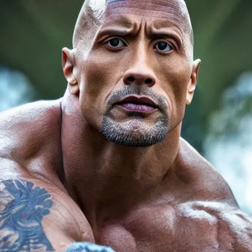 Image similar to dwayne johnson made of stone