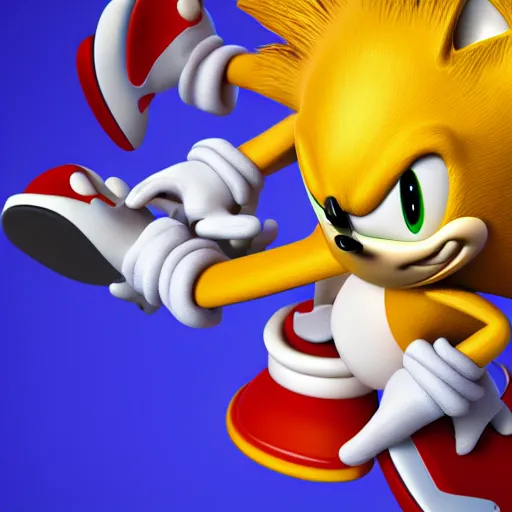 Prompt: sonic detailed 3 d render