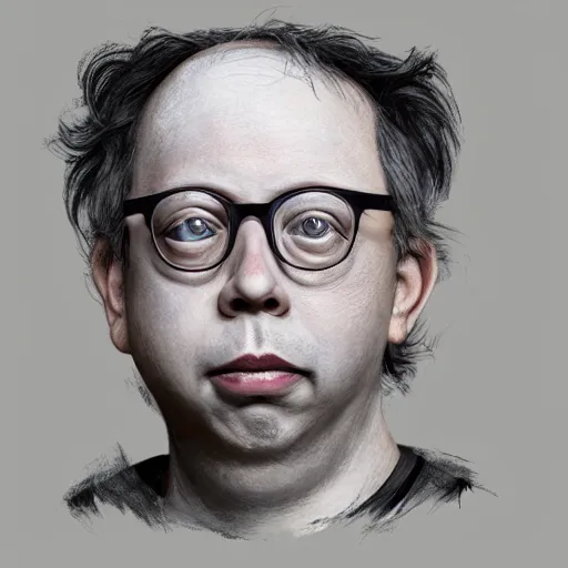 Prompt: a beautiful photorealistic portrait of todd solondz, made of clay covered in clay stained with mud, detailed, sharp focus, by stanley artgerm lau, wlop, rossdraws, james jean, andrei riabovitchev, marc simonetti, yoshitaka amano