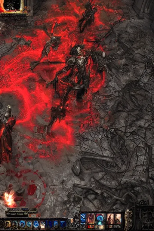 Image similar to Path of Exile, [Sirius], clear [[bronze]] face [mask], luminous red eyes, male image with [bronze] black bloody armor, sitting on the throne, inside the ruined gothic church, black shadows, red lasers, dark red bloody fog, black-grey smoky tornadoes fly around, [[blood]], Anachronism, painting, dark fantasy, steampunk, 4k, perfect quality,