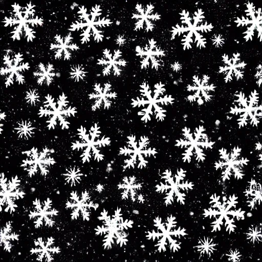 Prompt: snowflakes falling on a black background