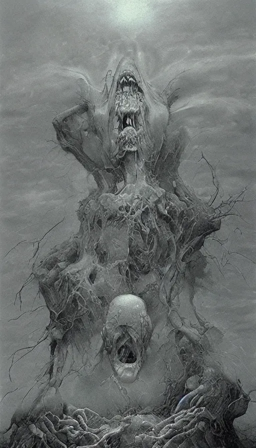 Image similar to rage, by zdzisław beksinski