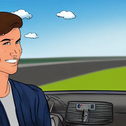 Prompt: a person driving a truck, wikihow