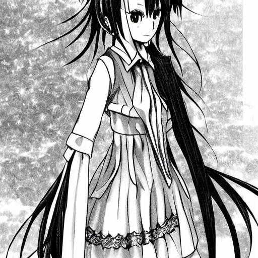 Prompt: Perfectly drawn anime illustration of an anime girl in a dress