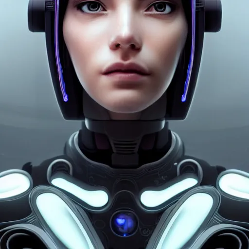 Prompt: centered portrait of an ultra detailed Mechanical Cyberpunk Female Android, looking into the camera!!, intricate, elegant, super highly detailed, professional digital painting, artstation, concept art, smooth, sharp focus, no blur, no dof, extreme illustration, Unreal Engine 5, Photorealism, 8k, cinematic, art by artgerm and greg rutkowski and alphonse mucha and loish and WLOP