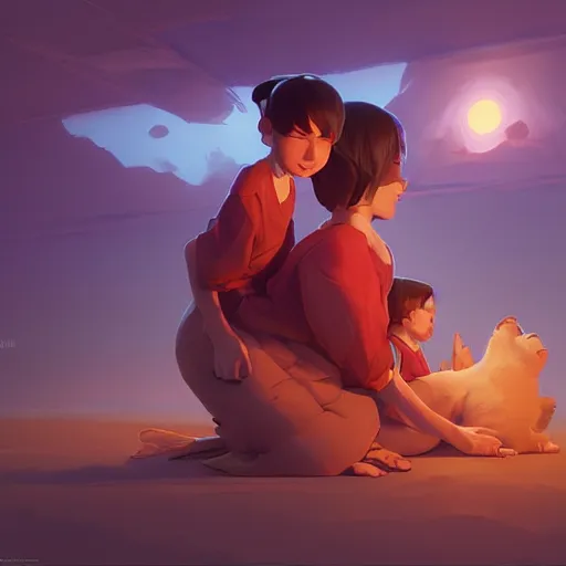 Prompt: a mother and child reunion, beautiful faces, behance hd by jesper ejsing, by rhads, makoto shinkai and lois van baarle, ilya kuvshinov, rossdraws global illumination