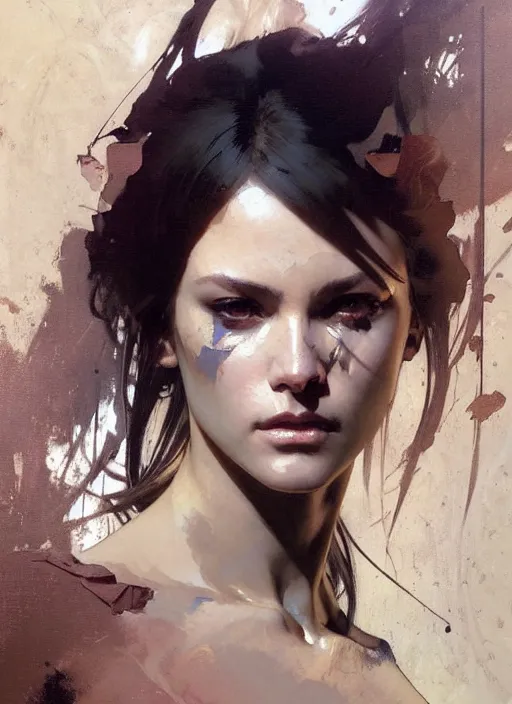 Image similar to beautiful neutral earth toned palette knife painting artwork by yoji shinkawa jeremy mann, 🤸♀, charlie bowater and magali villeneuve and alphonse mucha, gaston bussiere, craig mullins, j. c. leyendecker, by artgerm