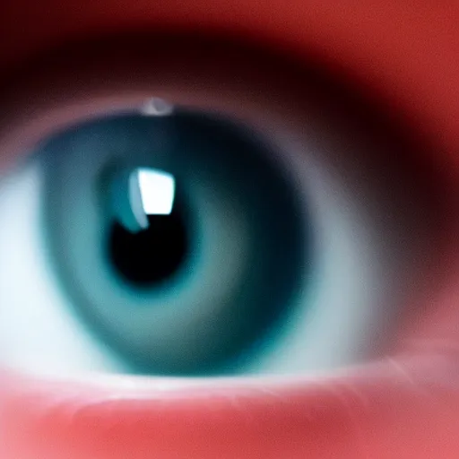 Image similar to ultra high quality close-up photo of a human eye afte crying dramatic lighting wide angle 35mm shallow depth of field 8k 9:16 ratio
