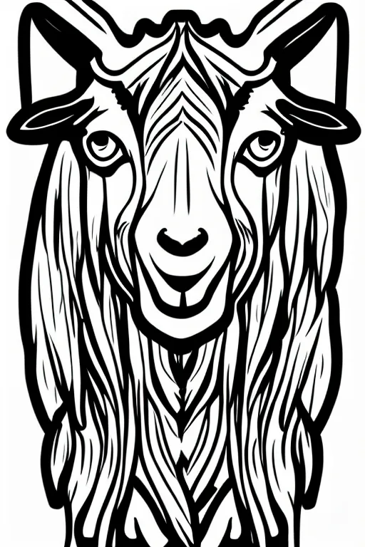 Image similar to Portrait of a goat in anime style, anime, sticker, colorful, illustration, highly detailed, simple, smooth and clean vector curves, no jagged lines, vector art, smooth