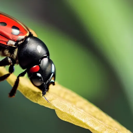 Prompt: “ close up of a wasp fighting a ladybug, macro ”