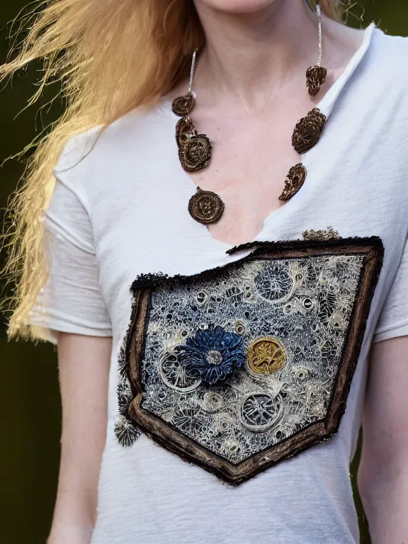 Image similar to hyperdetailed close shot of daisy edgar - jones, winds of winter, with ripped crop t - shirt intricate ornaments, fine - face, pretty face