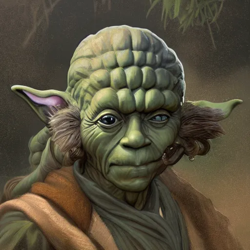 Prompt: an extremely detailed matte painting of a ridiculously good looking yoda that looks like a jewish gigachad in the vietnam war, wearing a ballistic helmet from patton, long curly hair, camouflaged gear, very detailed, jungles of vietnam beautiful, intricate, cinematic, artstation, william bouguereau, alphonse mucha, greg rutkowski, stanley kubrick, octane render