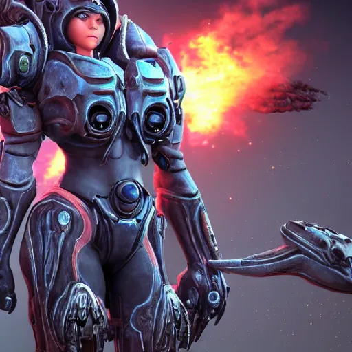 Image similar to full body shot of 2B in the Starcraft 2 universe, highly-detailed