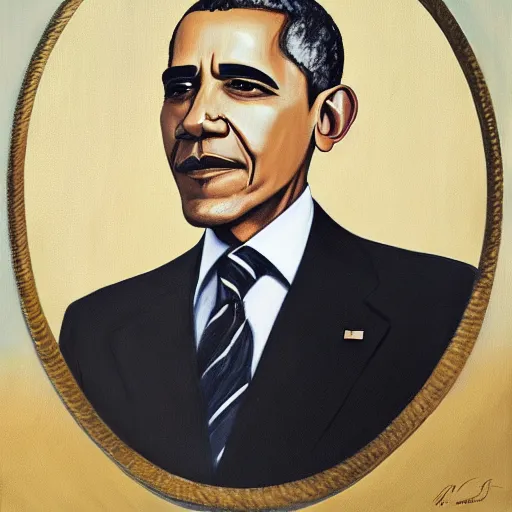 Image similar to portrait of obama painted as a monarch, painting by Cecil Beaton