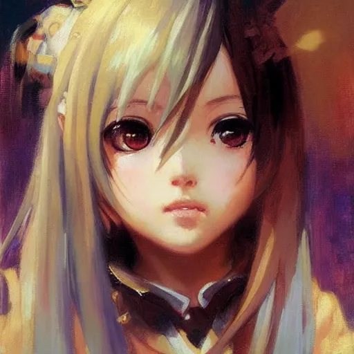 Image similar to cute anime girl portraits, chibi art, painting by gaston bussiere, craig mullins, j. c. leyendecker