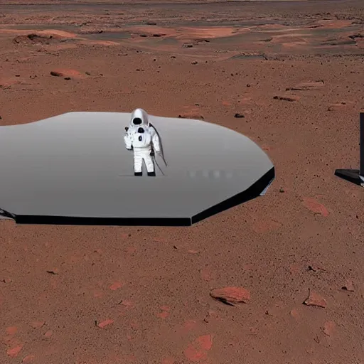 Image similar to Elon musk selfie with futuristic house on mars