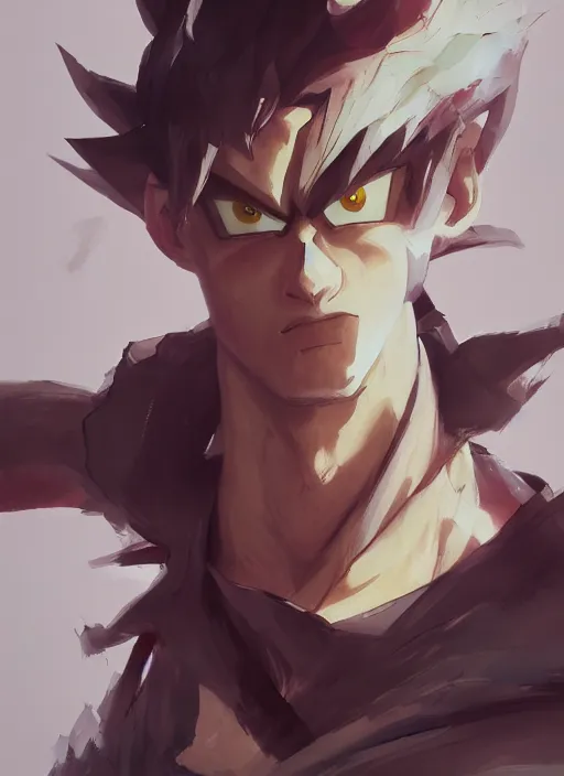 Image similar to semi reallistic gouache gesture painting, by yoshitaka amano, by ruan jia, by Conrad roset, by dofus online artists, detailed anime 3d render of goku super sayian3 , goku, portrait, cgsociety, artstation, rococo mechanical, Digital reality, sf5 ink style, dieselpunk atmosphere, gesture drawn