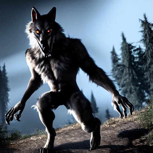 Image similar to werewolf from van helsing unreal engine hyperreallistic render 8k