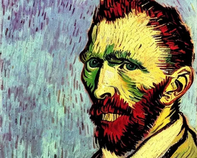 Prompt: portrait painting of vincent van gogh by graham sutherland, basquiat, neo - expressionism, pastel colors!!!