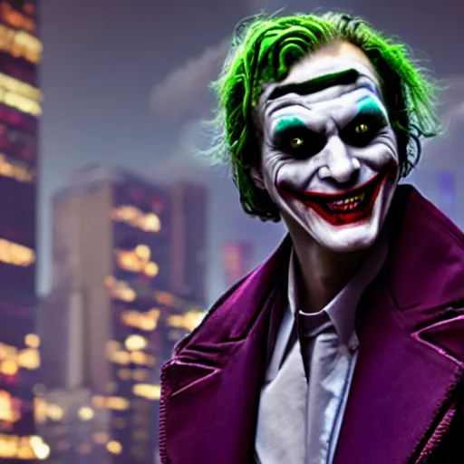 Image similar to Cyberpunk Joker, Film Still