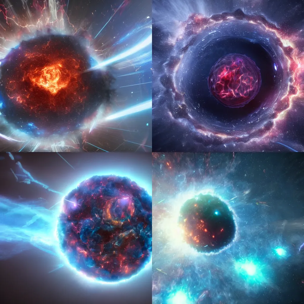 Prompt: a beautiful hyper realistic photograph of dying supernova, octane render, extremely detailed, 8 k,
