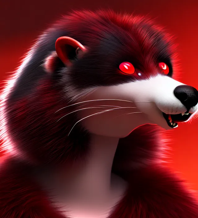 Image similar to furry - male - red - black - weasel - geistcaller - fursona uhd ue 5 visual novel pc game expressions, photorealistic