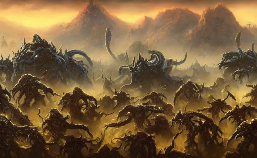 Image similar to A painting of the Zerg trending on artstation in the style of Greg Rutkowsky