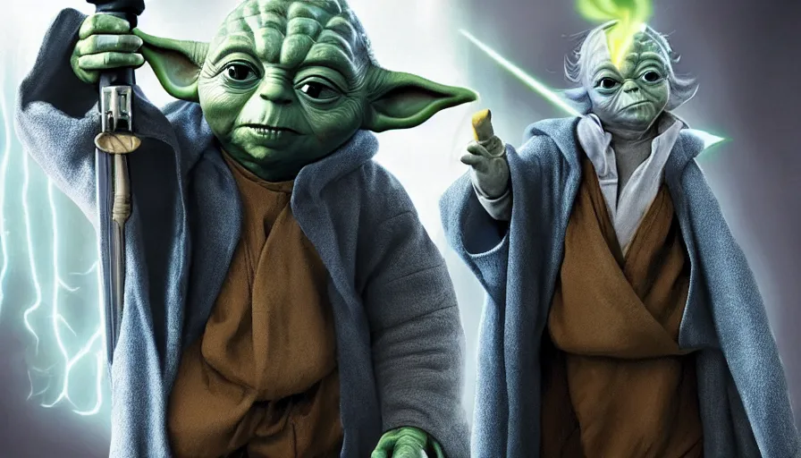 Prompt: Yoda as a Pimp, Coruscant