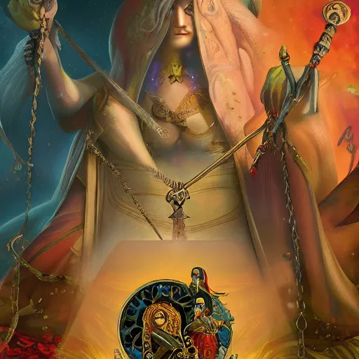 Prompt: the world tarot card, digital painting, ultradetailed, artstation, oil painting, ultradetailed, artstation