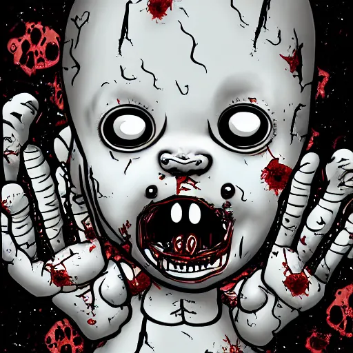 Image similar to zombie baby by ito junji