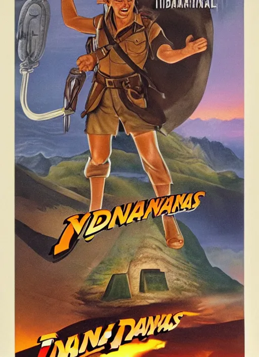 Image similar to 1 9 8 6 poster for indiana jones and the ocarina of time