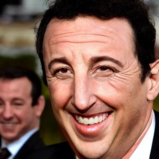 Prompt: robert de niros face constructed of millions of tiny adam sandlers