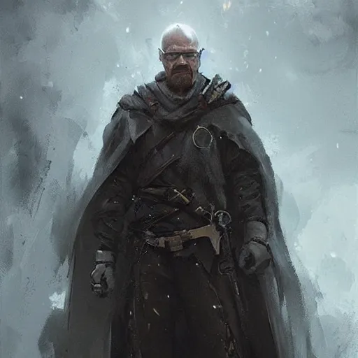 Image similar to Walter white as a dark fantasy warrior, made by Greg Rutkowski