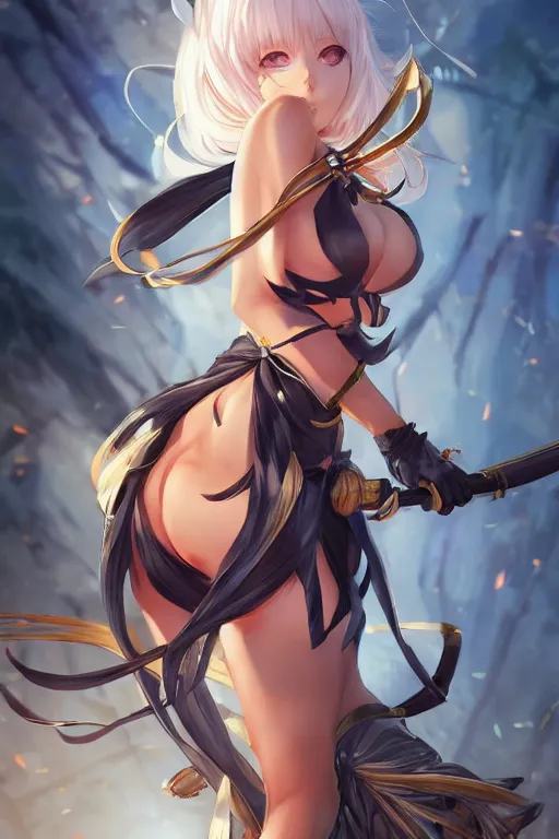 Image similar to cat girl in a blade and soul spinoff artbook rendered by the artist Nadezhda Tikhomirova, Jiyun Chae, Lê Long, Joe Madureira, trending on Artstation by Hyung tae Kim, artbook, Stanley Artgerm Lau, WLOP, Rossdraws , James Gurney