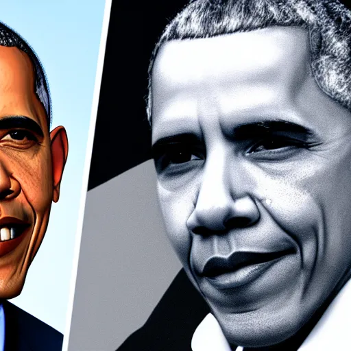 Image similar to Obama with white skin color