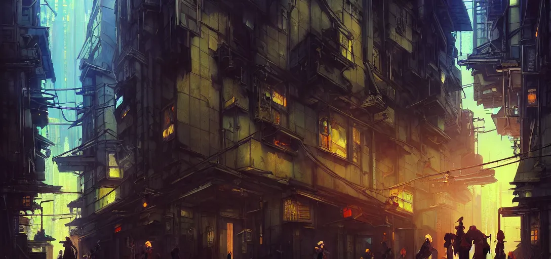 Prompt: baroque oil painting of anime key visual environment concept art of a cyberpunk city, brutalist, dark fantasy, rule of thirds, digital cel shading, fake hidden detail, trending on pixiv fanbox, acrylic palette knife and brush, style of makoto shinkai studio ghibli jamie wyeth james gilleard greg rutkowski