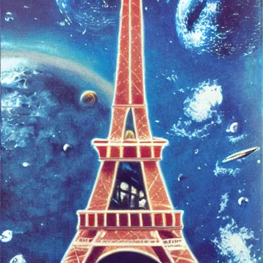 Image similar to eiffel tower in space