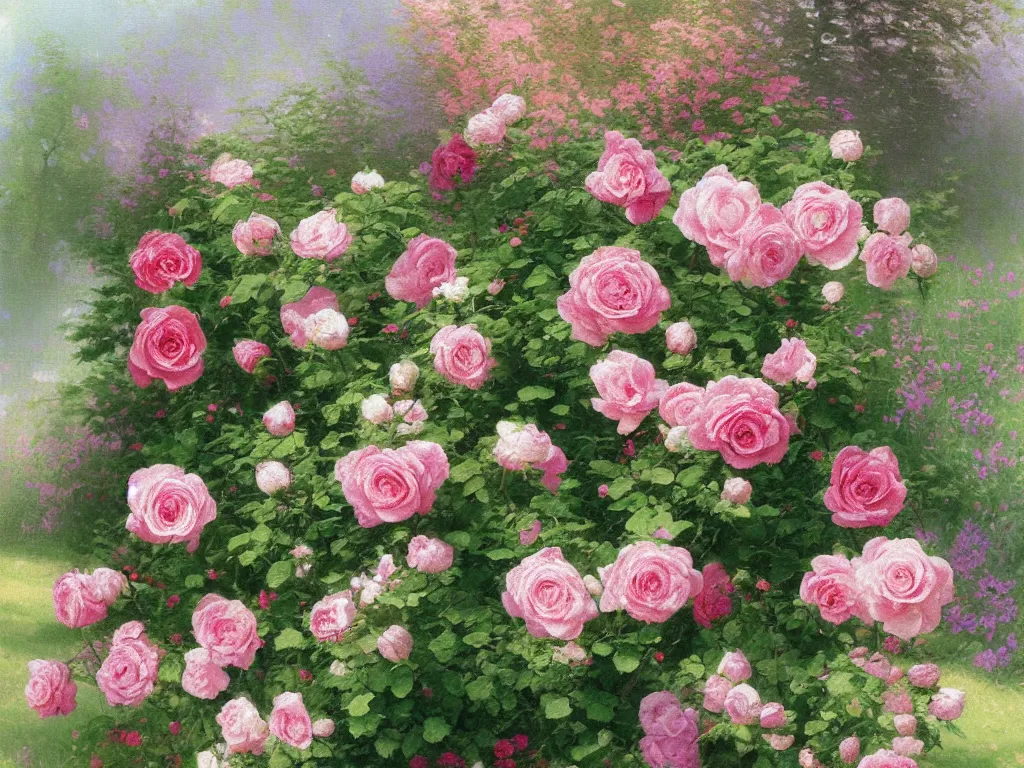 Prompt: a paper with a border of brier roses, style thomas kinkade